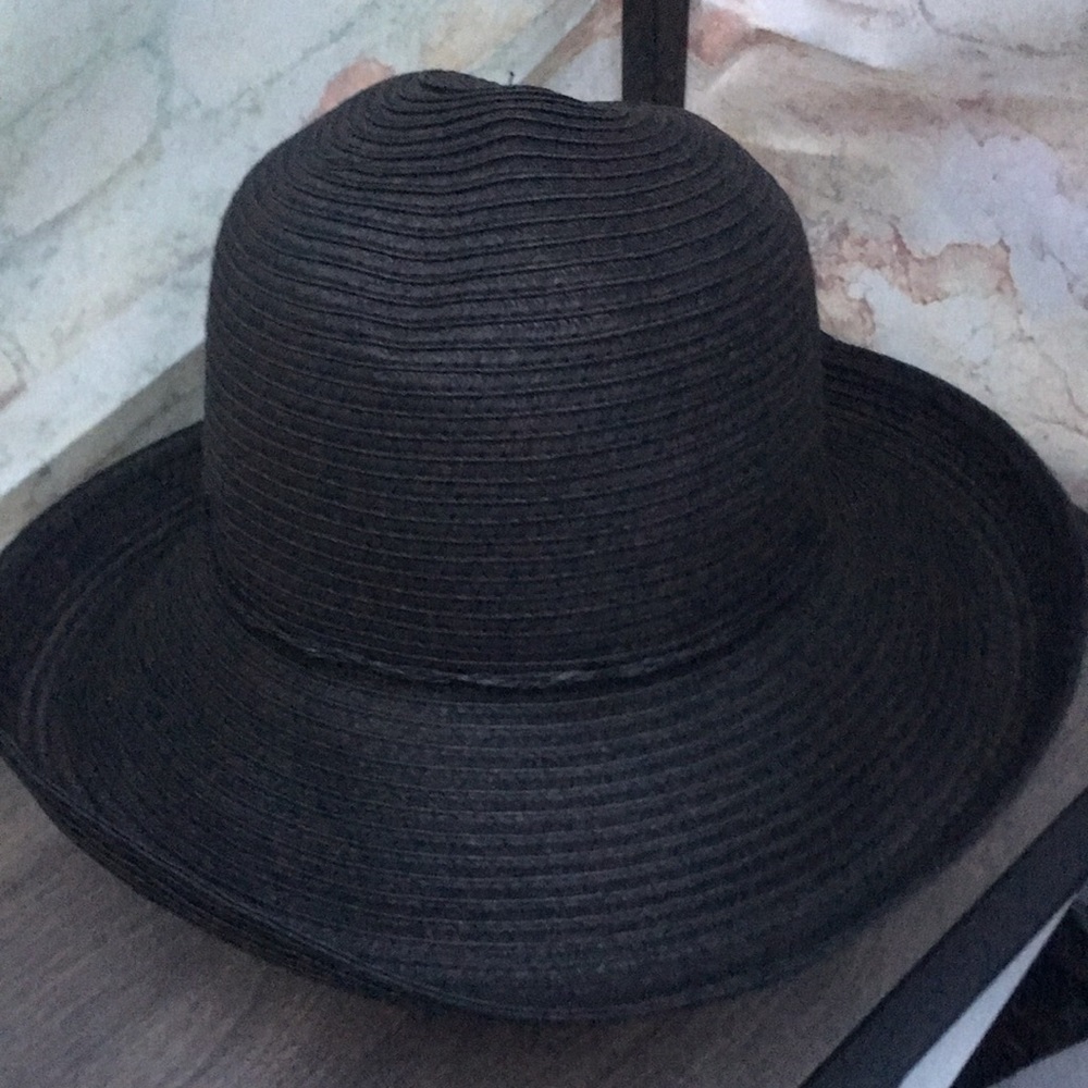 New Vince Camuto Black Summer Beach Cruise Paper Braid Kettle Sun Hat